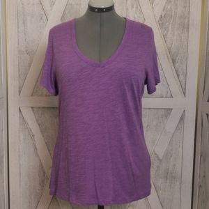 Banana Republic Purple Malibu Slub Knit Tee Large